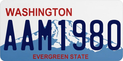 WA license plate AAM1980