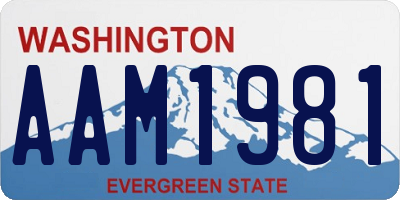 WA license plate AAM1981