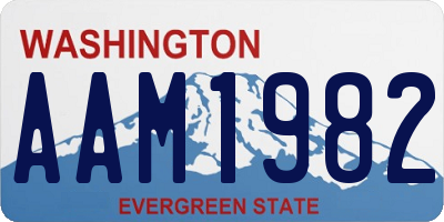 WA license plate AAM1982