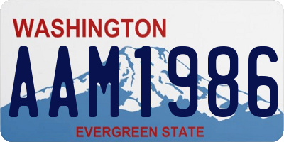 WA license plate AAM1986