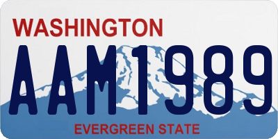 WA license plate AAM1989