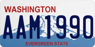 WA license plate AAM1990