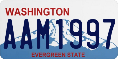 WA license plate AAM1997
