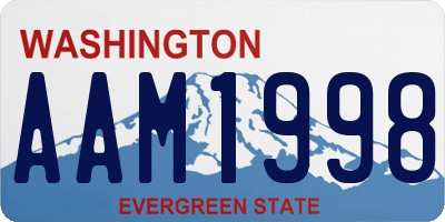 WA license plate AAM1998