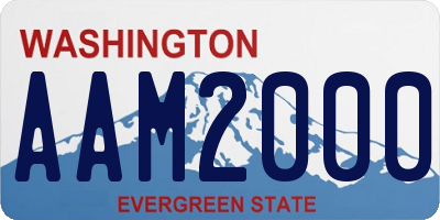 WA license plate AAM2000