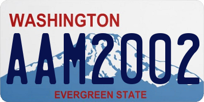 WA license plate AAM2002