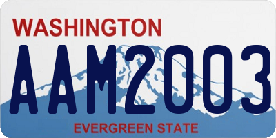 WA license plate AAM2003