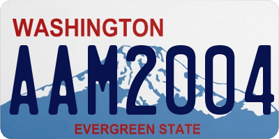 WA license plate AAM2004