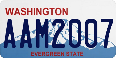 WA license plate AAM2007