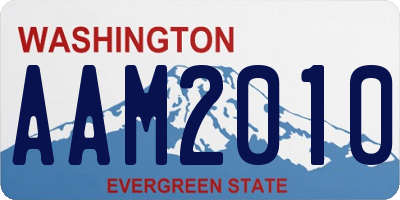 WA license plate AAM2010