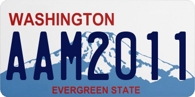 WA license plate AAM2011