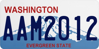 WA license plate AAM2012