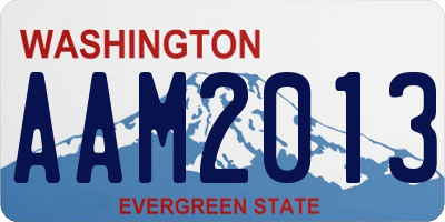 WA license plate AAM2013