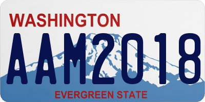WA license plate AAM2018