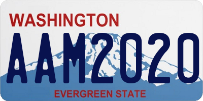 WA license plate AAM2020