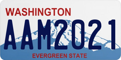 WA license plate AAM2021