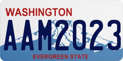 WA license plate AAM2023