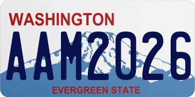 WA license plate AAM2026