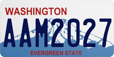 WA license plate AAM2027