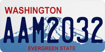 WA license plate AAM2032