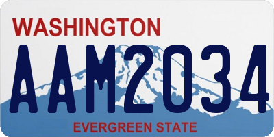 WA license plate AAM2034