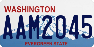 WA license plate AAM2045