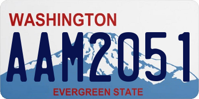 WA license plate AAM2051
