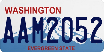 WA license plate AAM2052