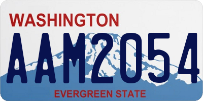 WA license plate AAM2054