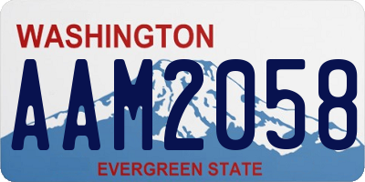 WA license plate AAM2058