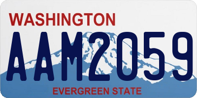 WA license plate AAM2059