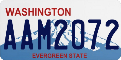 WA license plate AAM2072