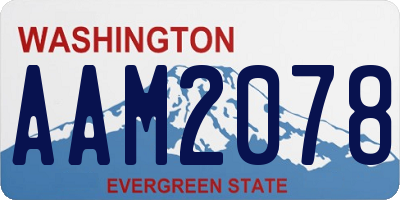 WA license plate AAM2078