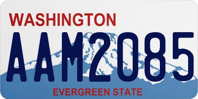 WA license plate AAM2085