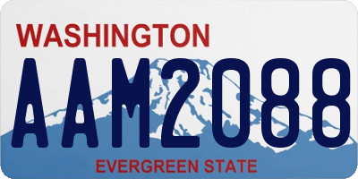 WA license plate AAM2088
