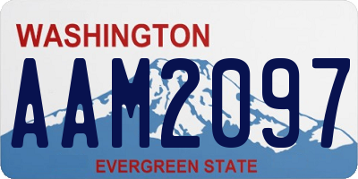 WA license plate AAM2097
