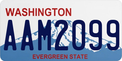 WA license plate AAM2099