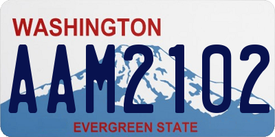 WA license plate AAM2102