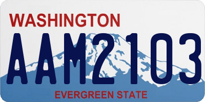 WA license plate AAM2103