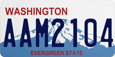 WA license plate AAM2104