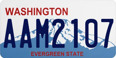WA license plate AAM2107