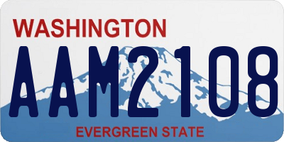WA license plate AAM2108