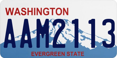 WA license plate AAM2113