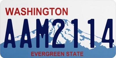 WA license plate AAM2114