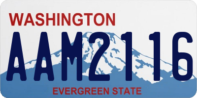 WA license plate AAM2116