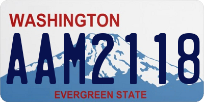 WA license plate AAM2118