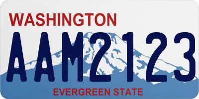 WA license plate AAM2123