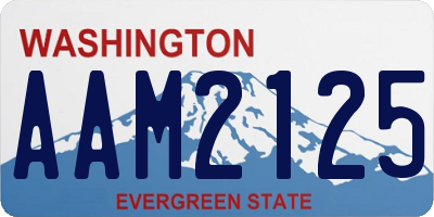 WA license plate AAM2125