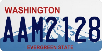 WA license plate AAM2128