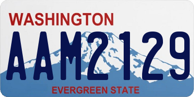 WA license plate AAM2129